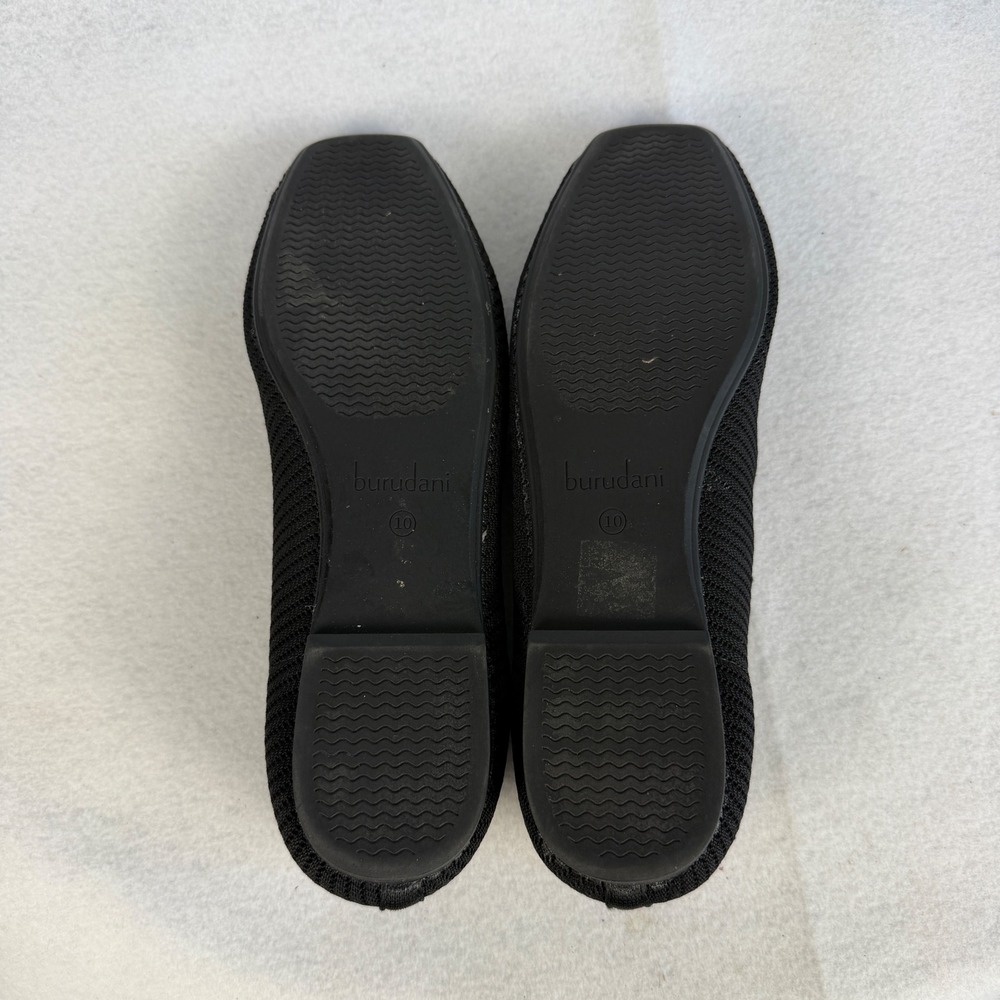 Burudani Black Knit Square Toe Ballet Flats Womens US 10 UK 8 Casual Office - Picture 7 of 10